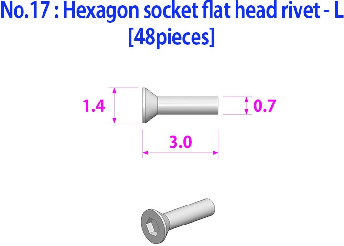 Hexagon Socket Flat Head Rivet - L (48pcs)