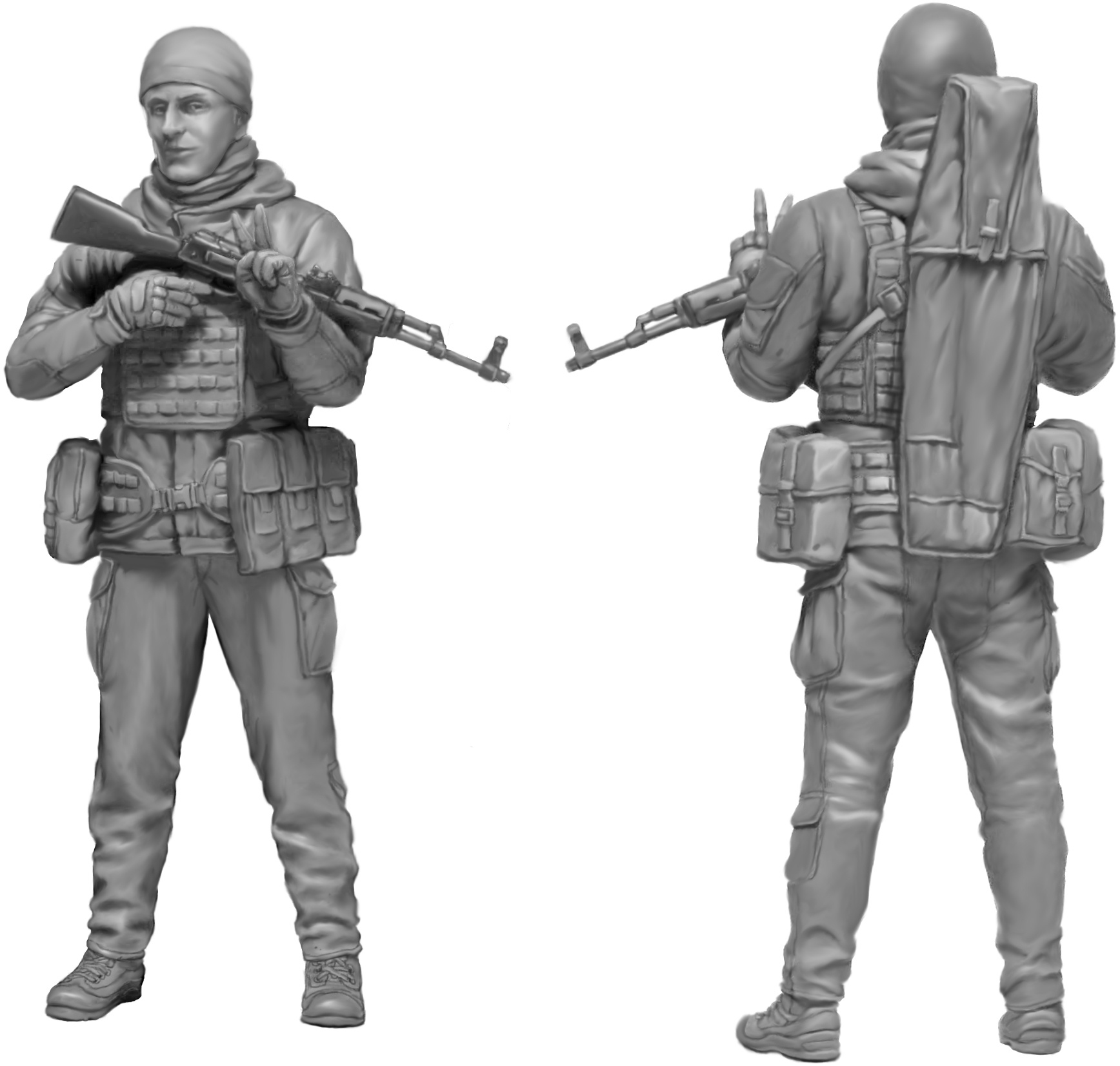 1/35 ロシア・ウクライナ戦争シリーズ No.1: ウクライナ兵・キーウ防衛戦 2022年3月 戦利品 (4体入り)