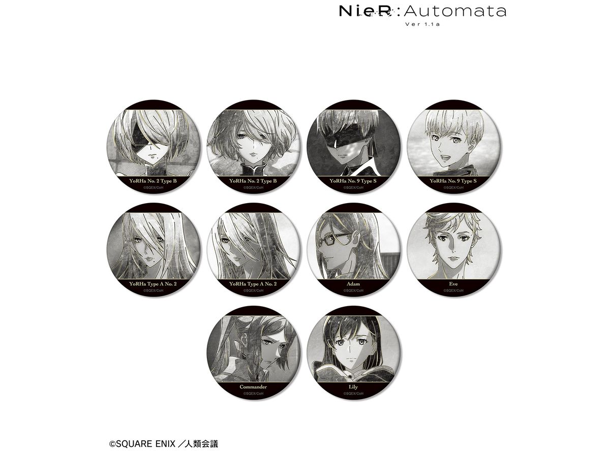 アニメ NieR:Automata Ver1.1a: トレーディング Ani-Art BLACK LABEL マット缶バッジ 1Box 10pcs