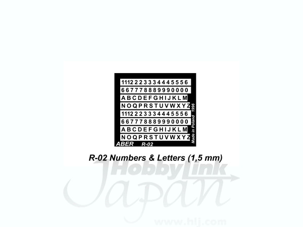 文字と数字 (1.5mm)