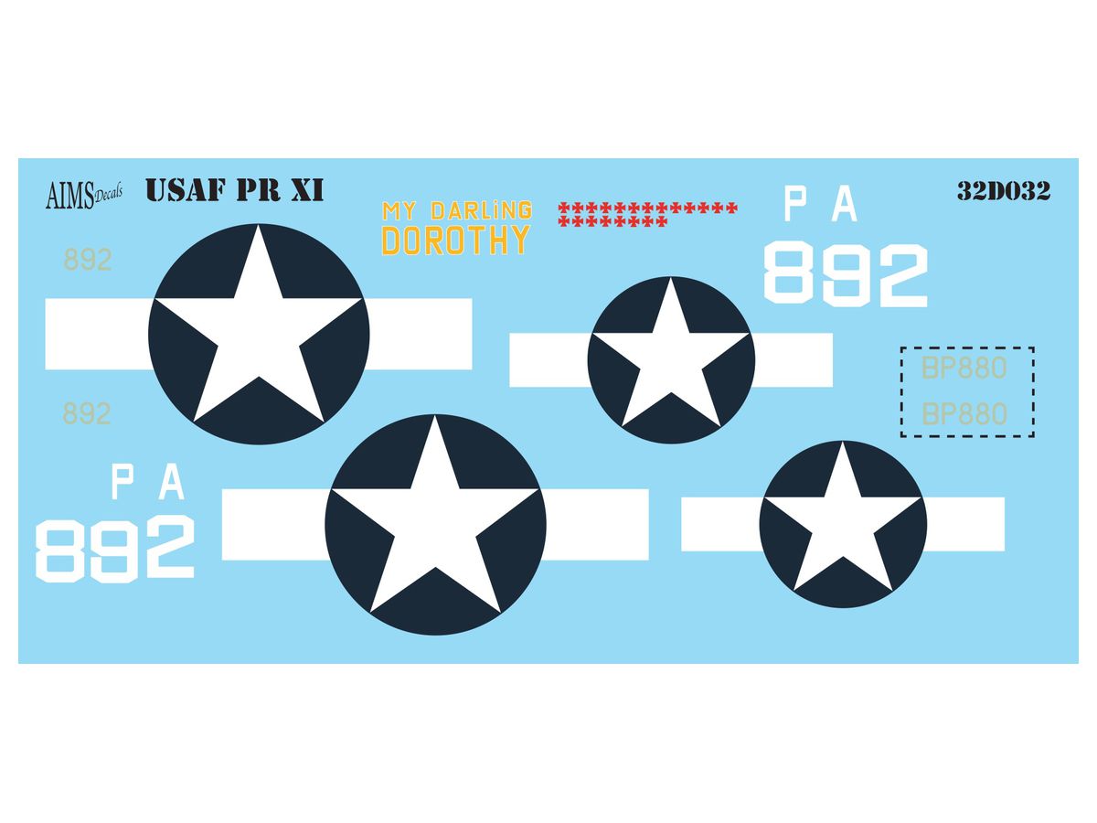 1/32 スピットファイア PR.XI 米陸軍航空軍 デカール