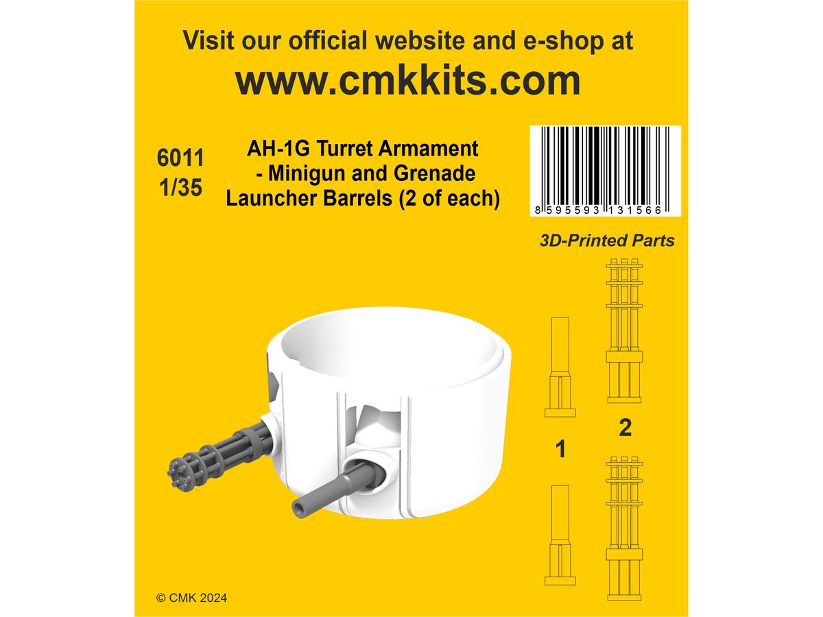 1/35 AH-1G ミニガン・擲弾発射器砲身 (各2本入) (ICM用)