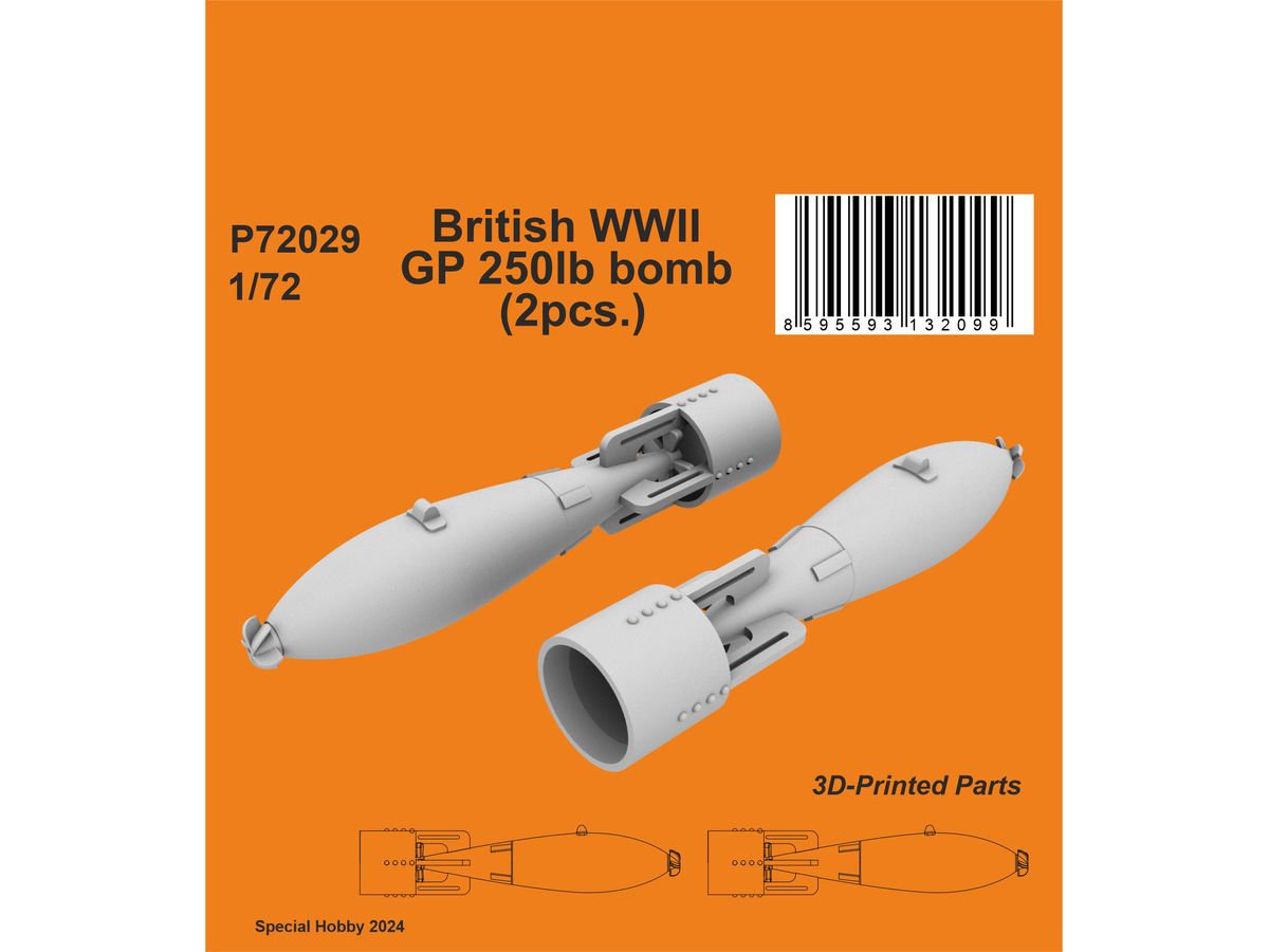 1/72 WW.II イギリス空軍250ポンドGP航空爆弾 (2個入)