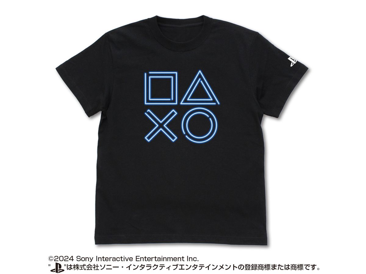 プレイステーション: Tシャツ for PlayStation Shapes Neon Ver. / BLACK-L