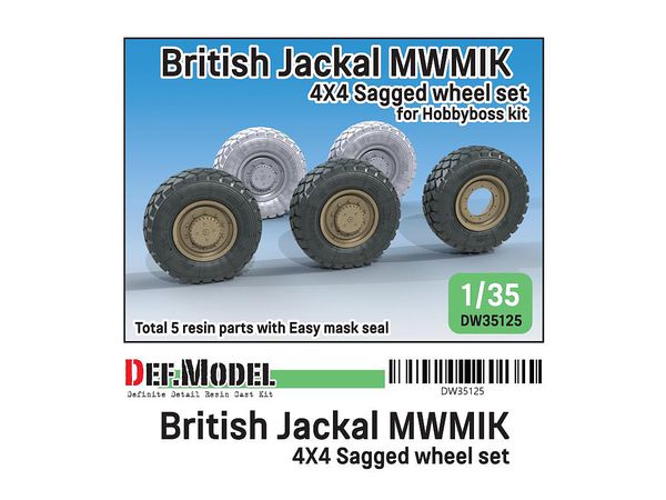 1/35 現用 イギリス陸軍ジャッカル 1 高機動装甲車用自重タイヤセット (ホビーボス用)