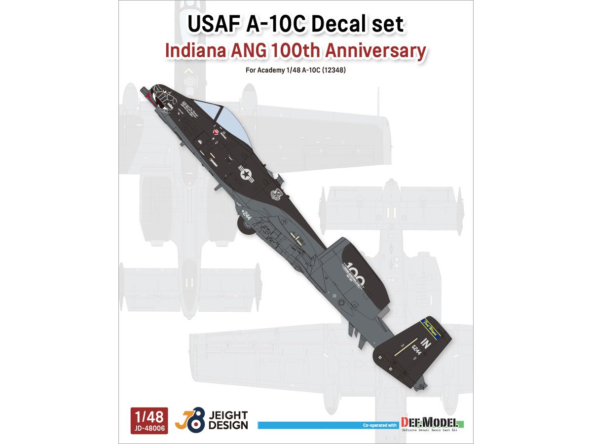 1/48 現用 アメリカ空軍 A-10Cデカールセット インディアナ州空軍100