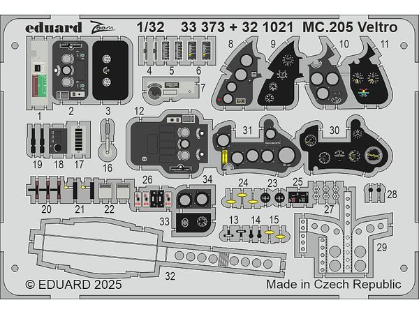 1/32 MC.205 ベルトロ ズームエッチングパーツ (イタレリ用)