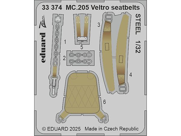 1/32 MC.205 ベルトロ シートベルト (ステンレス製) (イタレリ用)