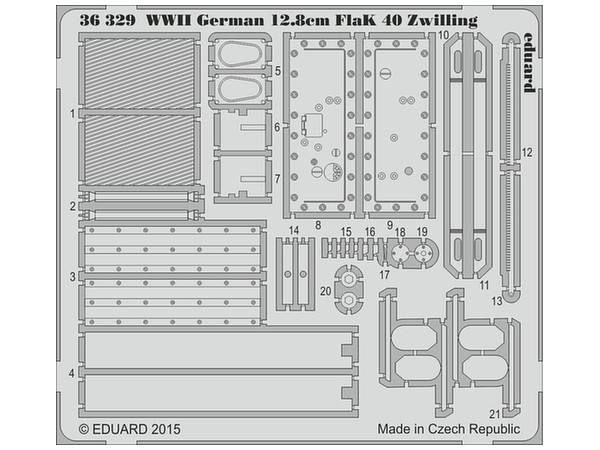 1/35 WWII ドイツ12.8cm FlaK 40 ツバイリング パーツセット (タコム用)