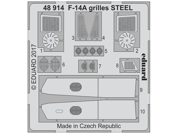 1/48 F-14A用グリル ステンレス製 (タミヤ用)