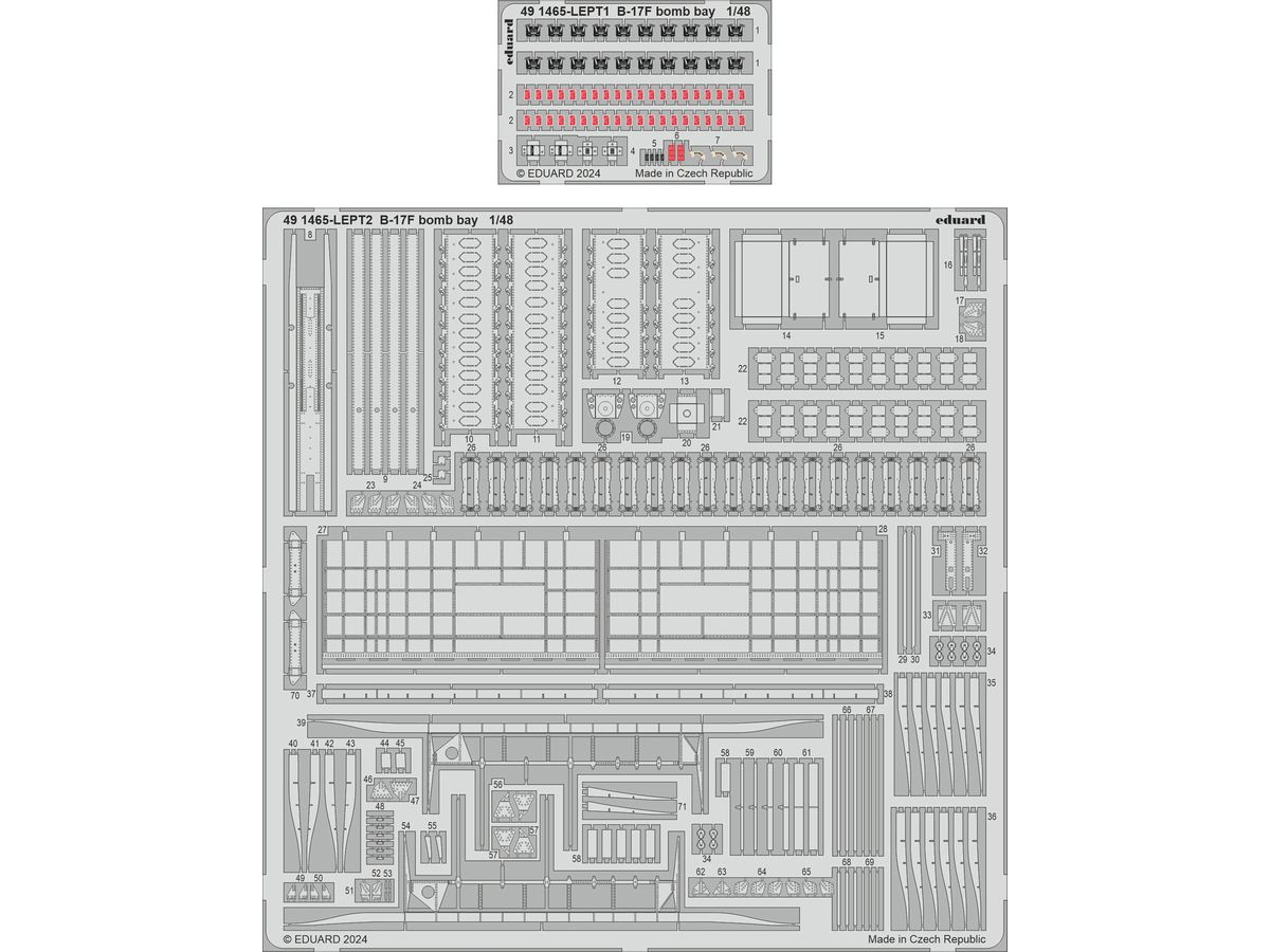 1/48 B-17F 爆弾槽エッチングパーツ (エデュアルド用)