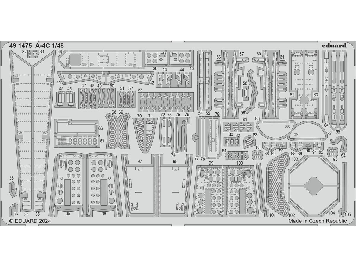 1/48 A-4C エッチングパーツ (ハセガワ用)