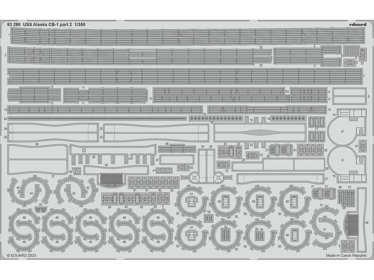 1/350 米海軍 大型巡洋艦 アラスカ CB-1 エッチング パート2 (ホビーボス用)