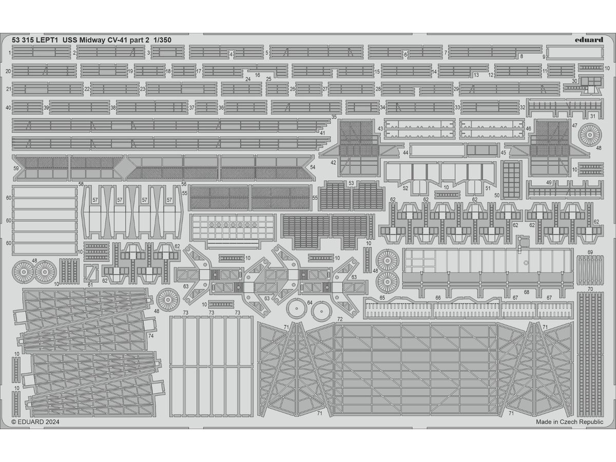 1/350 USS ミッドウェー CV-41 エッチングパーツ パート 2 (トランぺッター用)