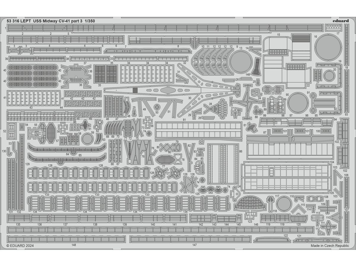 1/350 USS ミッドウェー CV-41 エッチングパーツ パート 3 (トランぺッター用)