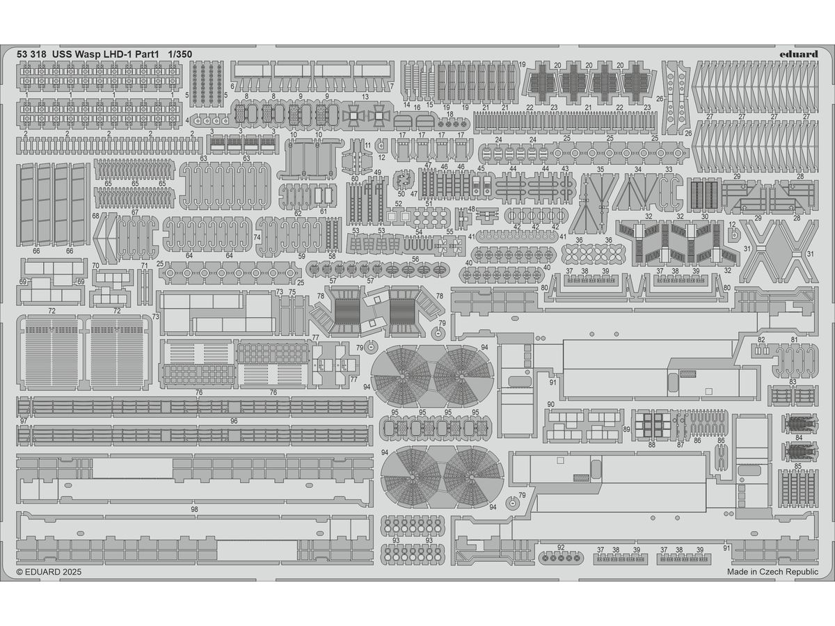 1/350 USS ワスプ LHD-1 エッチングパーツ パート1 (トランぺッター用)