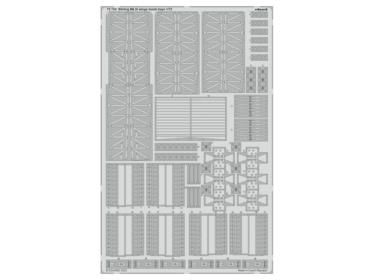 1/72 ショート スターリング Mk.III 翼内爆弾槽エッチングパーツ