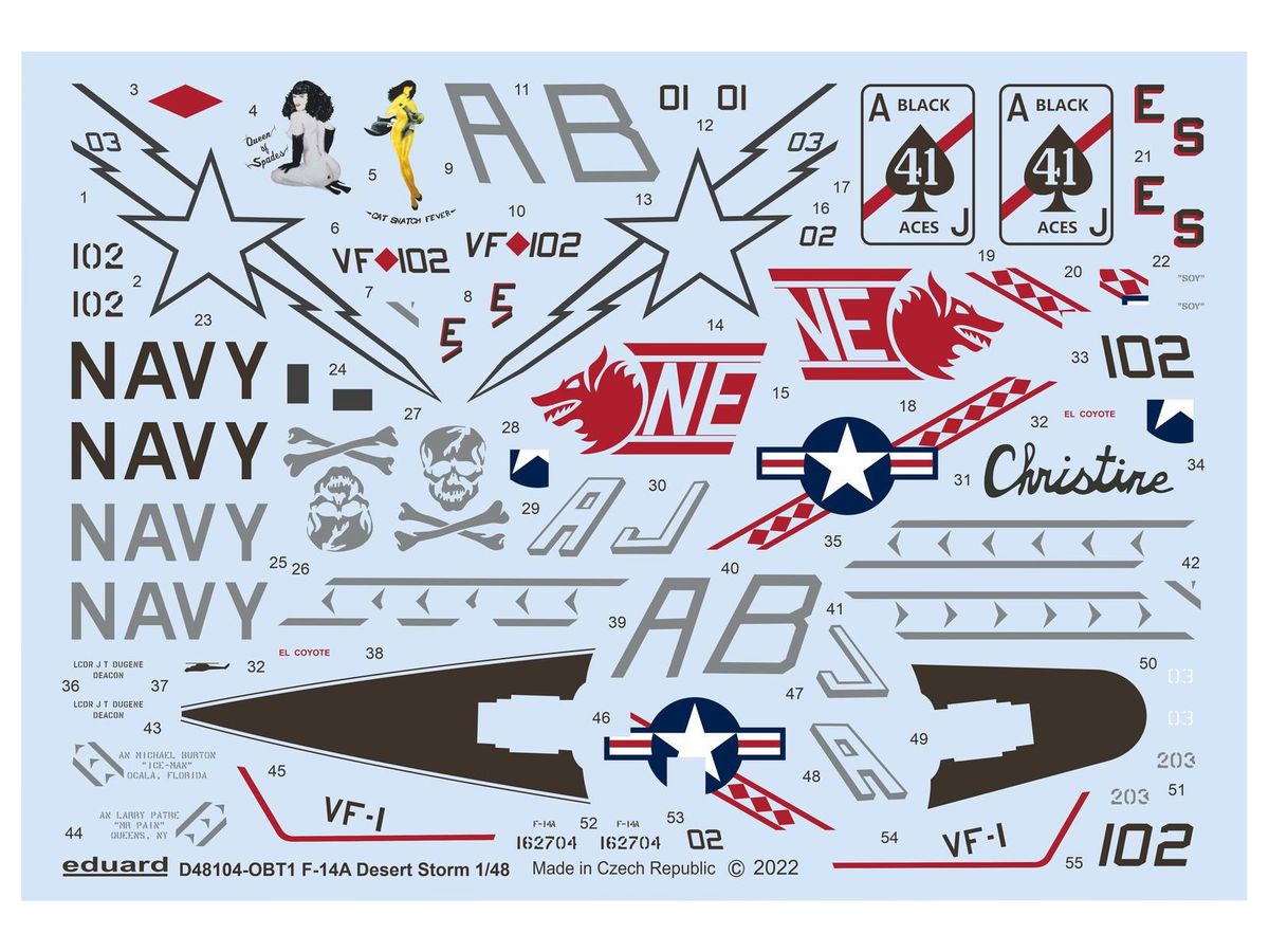 1/48 F-14A デザートストーム デカール (タミヤ用)