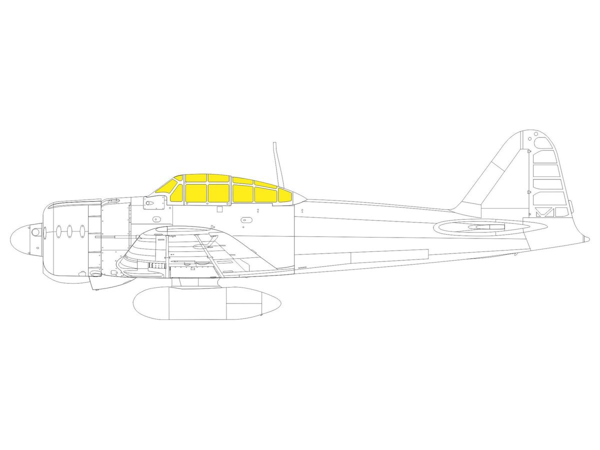 1/48 A6M2 零戦 Tフェース 両面塗装マスクシール (エデュアルド用)