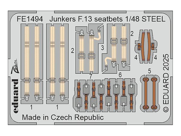 1/48 ユンカース F.13 シートベルト (ステンレス製) (ミニアート用)