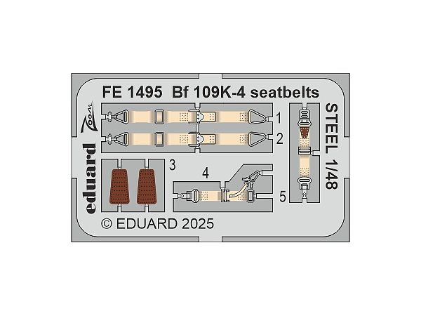 1/48 Bf109K-4 シートベルト (ステンレス製) (エデュアルド用)