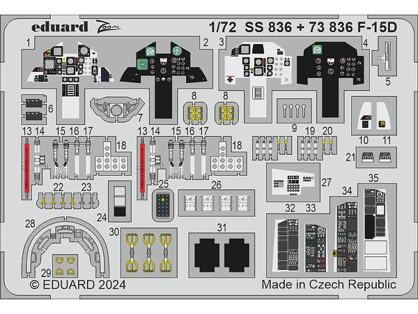 1/72 F-15D ズームエッチングパーツ (ファインモールド用)