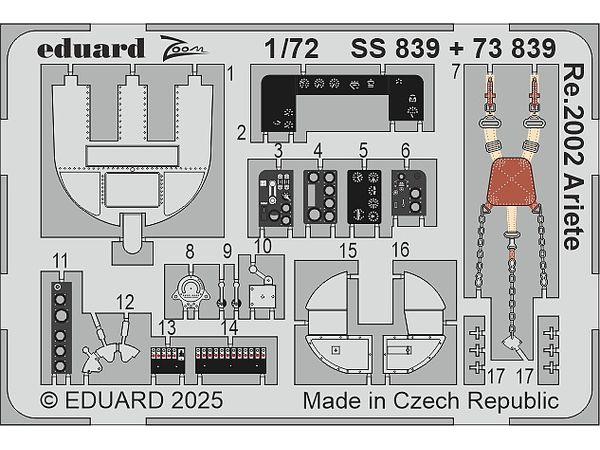 1/72 Re.2002 アリエテ ズームエッチングパーツ (イタレリ用)