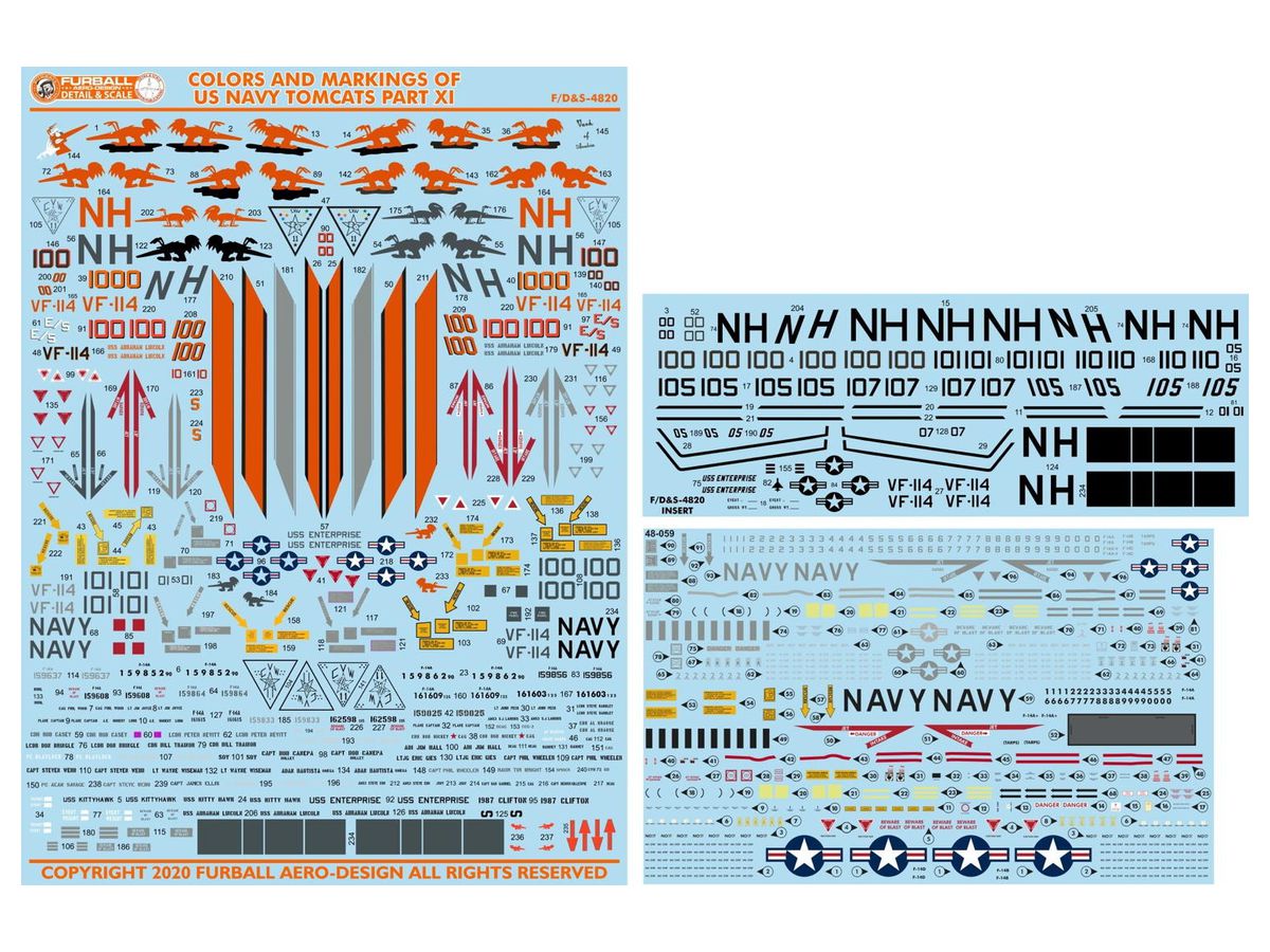 1/48 アメリカ海軍 F-14トムキャット カラー&マーキング パート11 VF-114 アードバークス