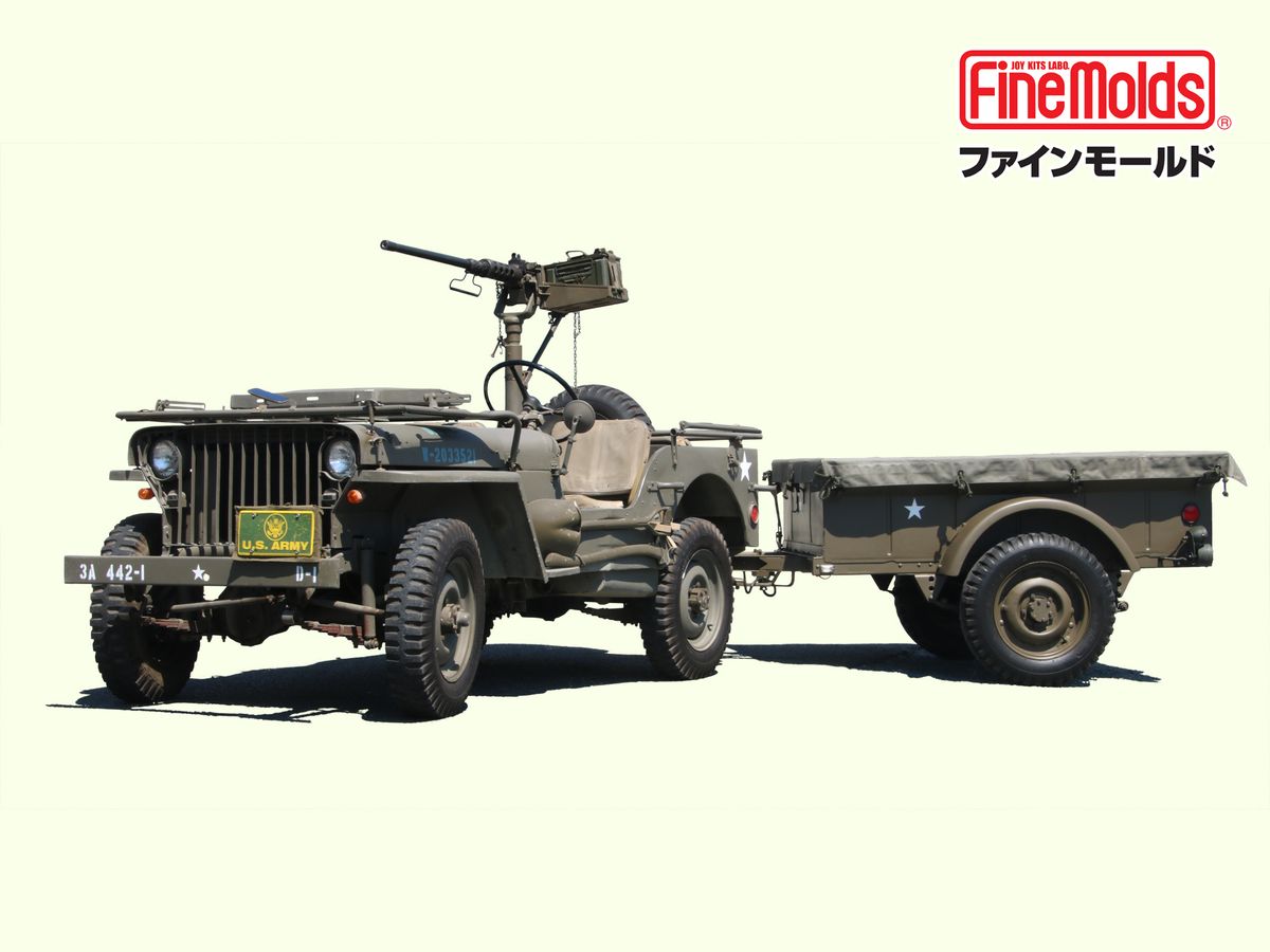 1/20 アメリカ陸軍1/4トン 4x4トラック (トレーラー・機関銃付)