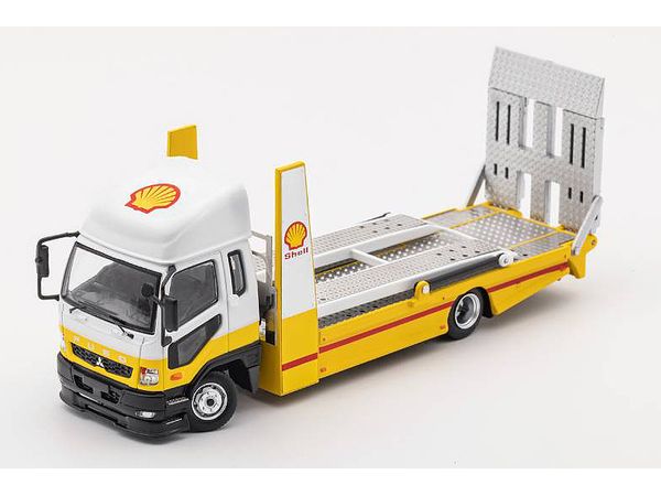 1/64 三菱 Fuso トラック - ダブルデッカートレーラー / SHELL イエロー/ホワイト