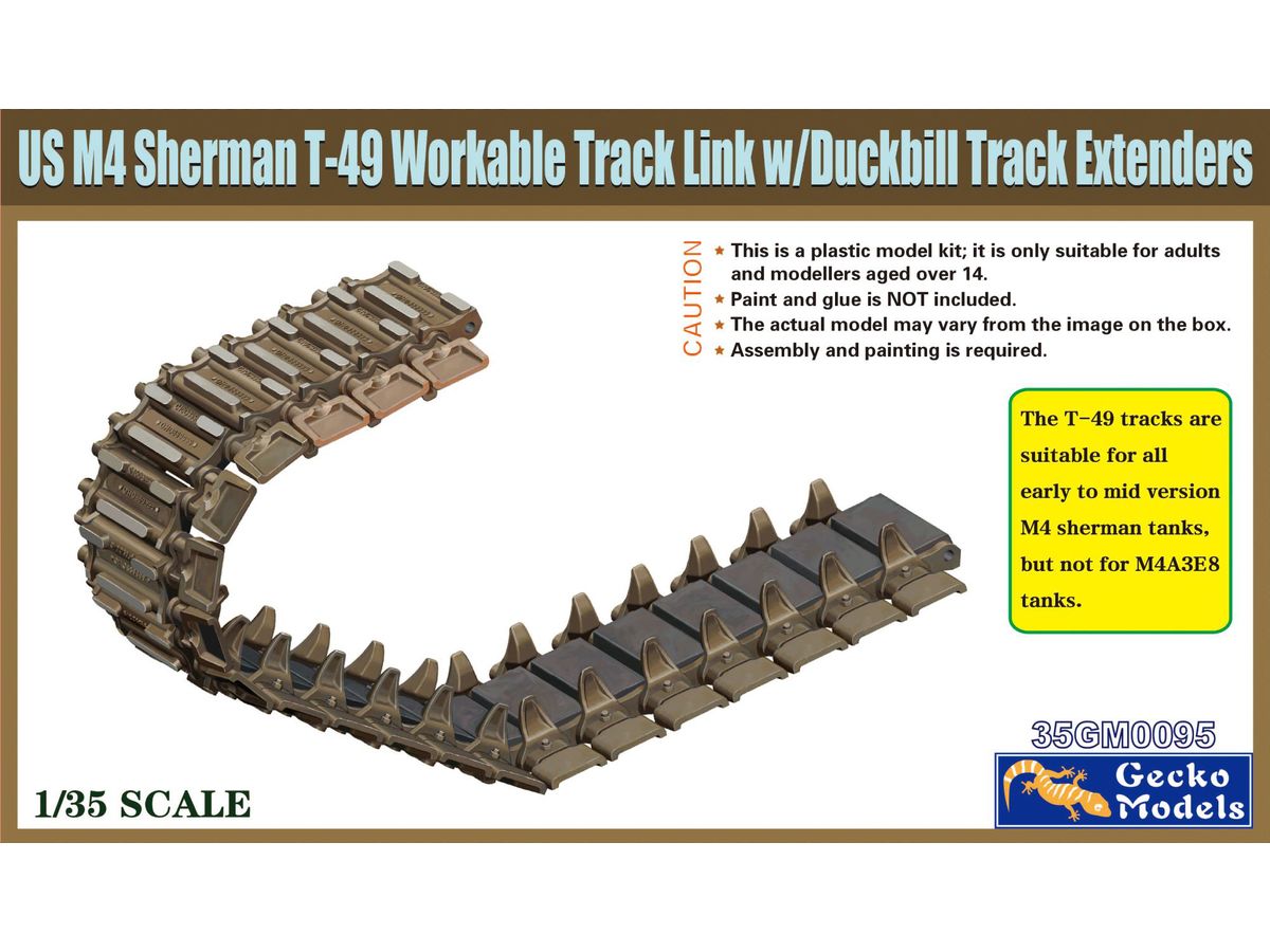 1/35 米軍 M4 シャーマン戦車用 T-49 連結可動式履帯w/ダックビル