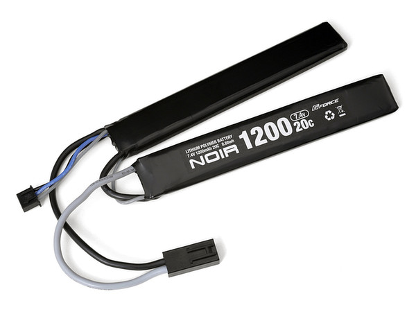 Noir Lipo 7.4V 1200mAh 20C SOPMODサドルパック