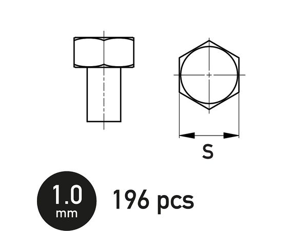 六角ボルト 1.0mm (196個入り)