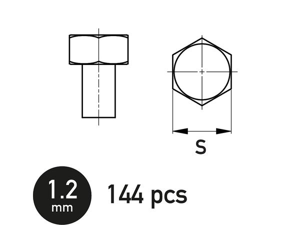 六角ボルト 1.2mm (144個入り)