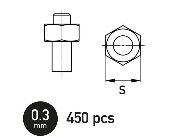 六角ナット 0.3mm (450個入り)