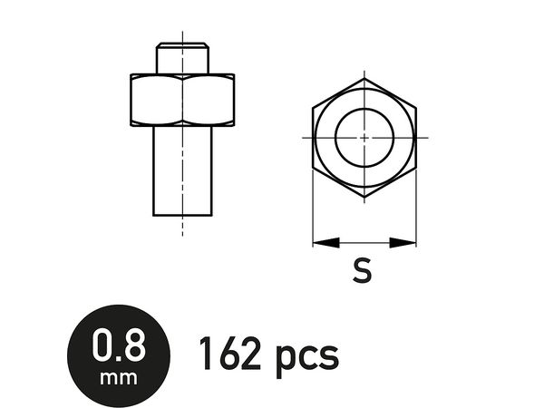 六角ナット 0.8mm (162個入り)