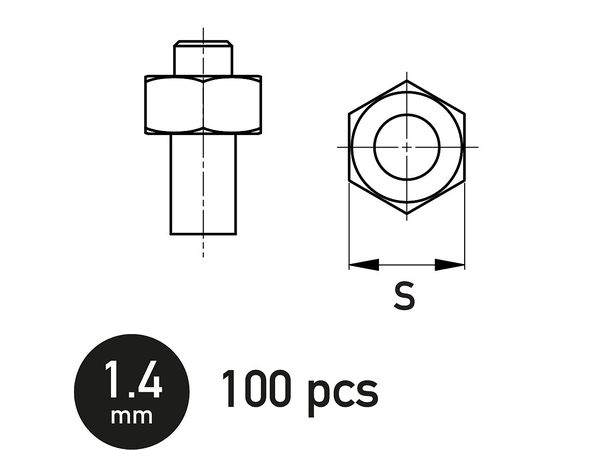 六角ナット 1.4mm (100個入り)