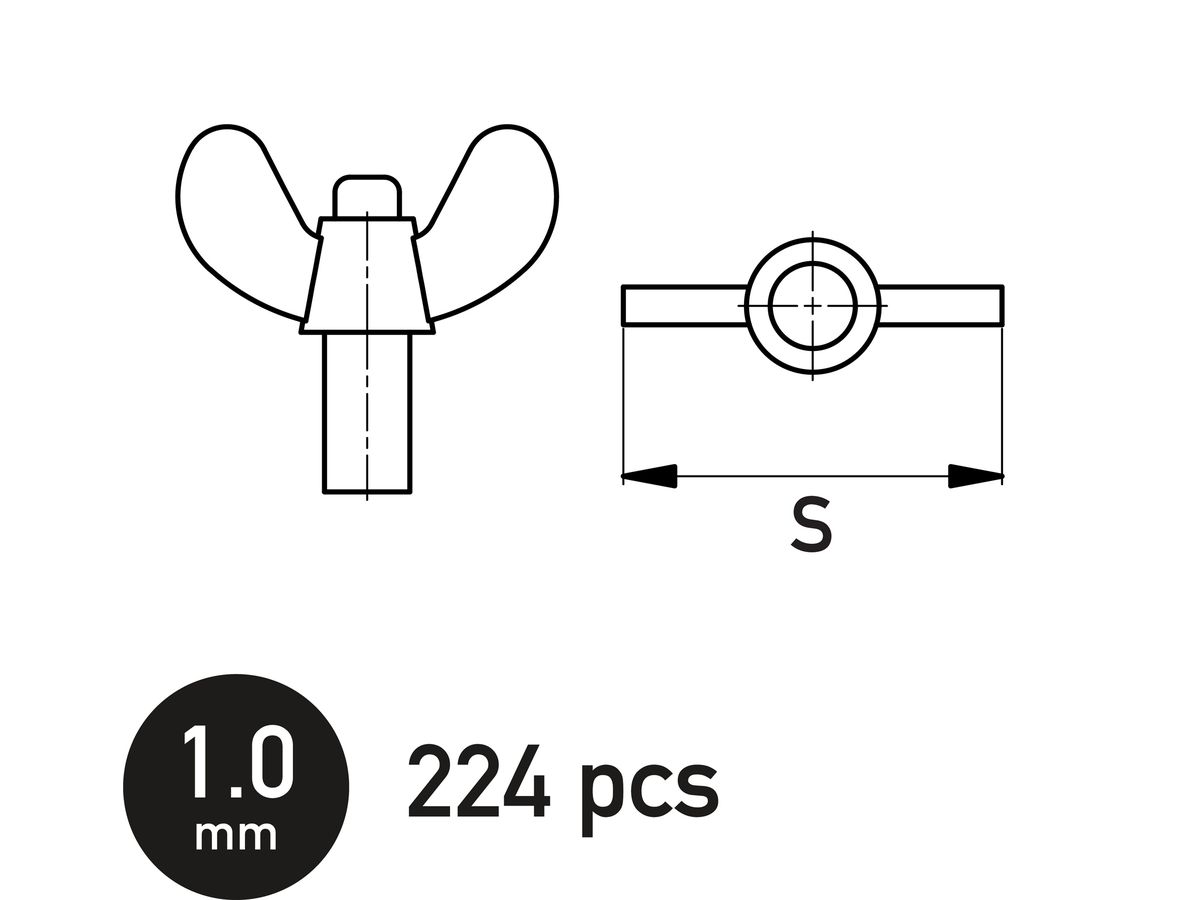 蝶ナット 1.0mm (224個入り)