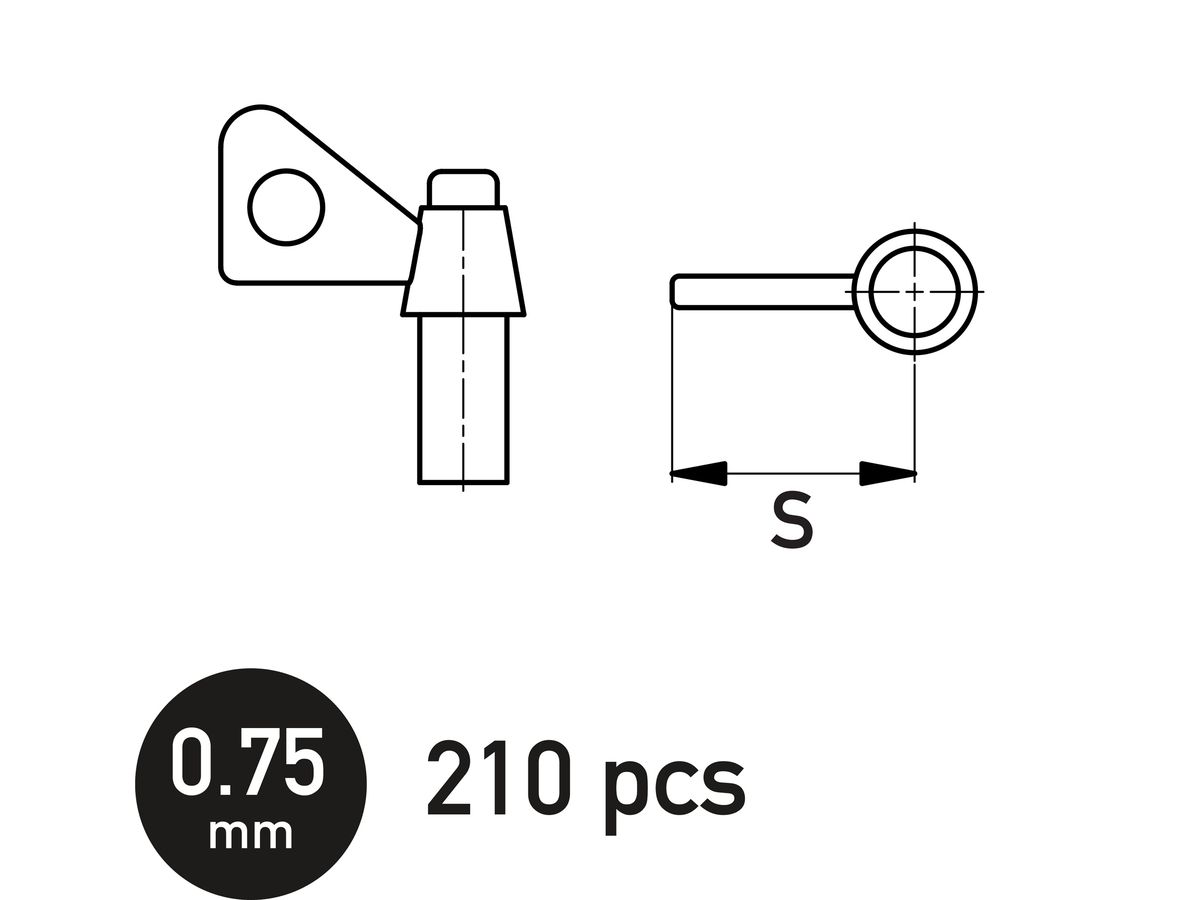 シングルウイングナット 0.75mm (210個入り)