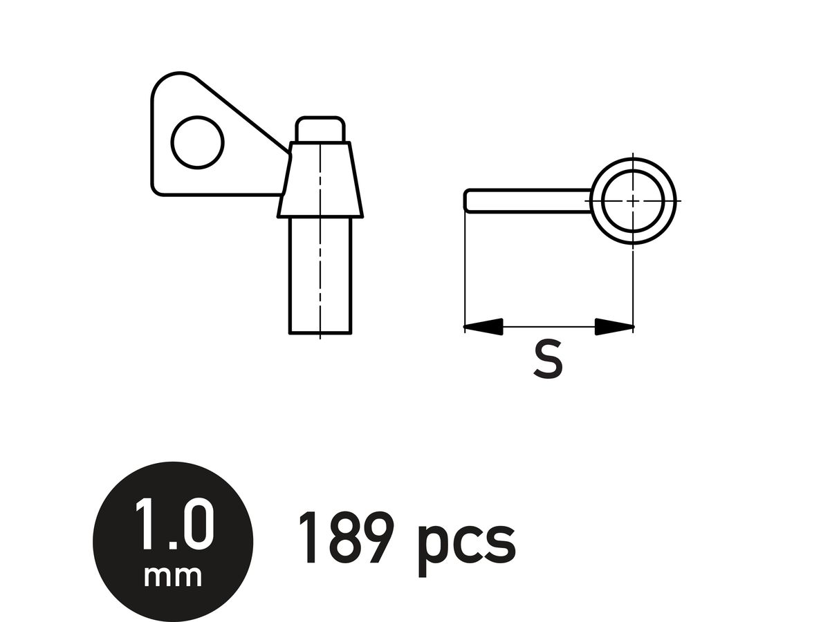 シングルウイングナット 1.0mm (189個入り)