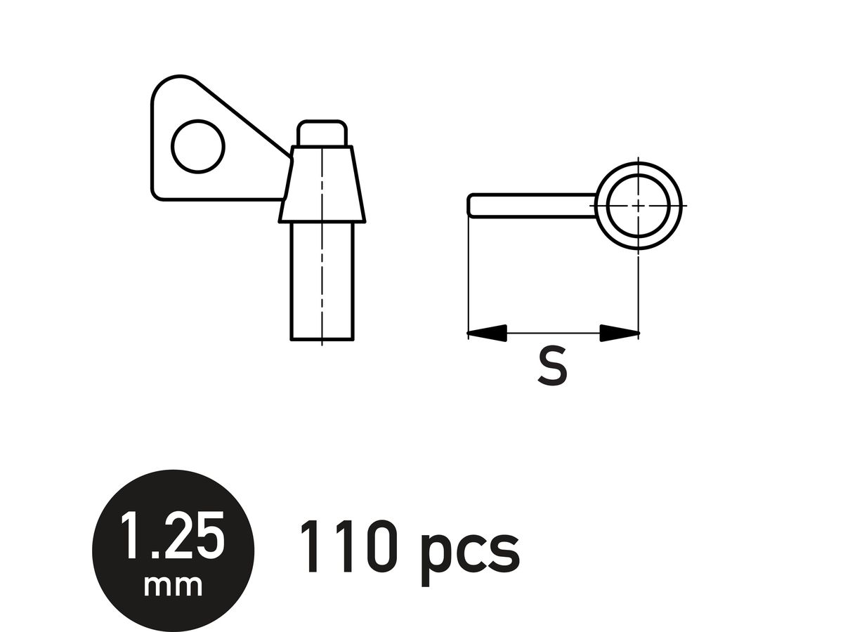 シングルウイングナット 1.25mm (110個入り)