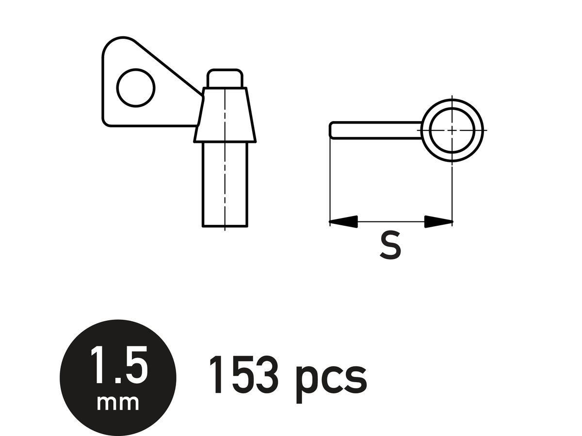 シングルウイングナット 1.5mm (153個入り)