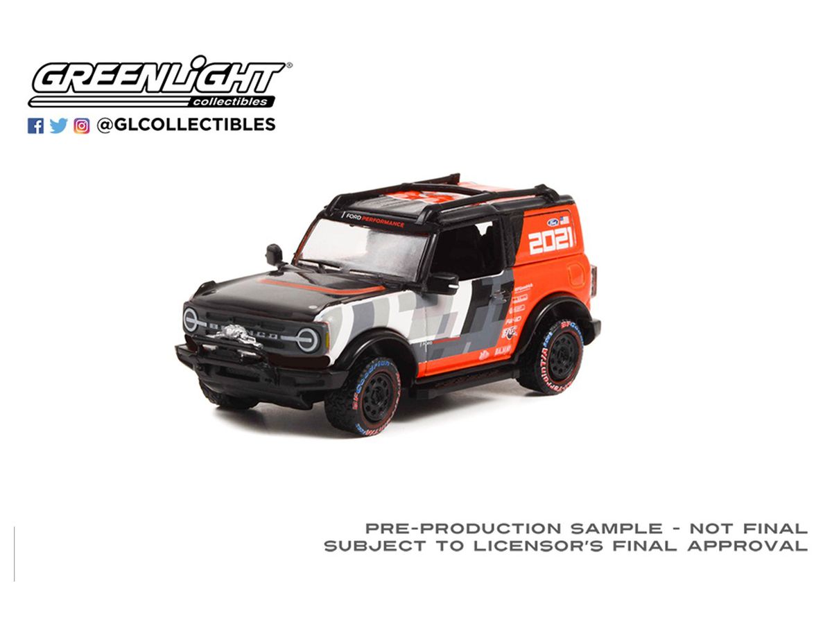 1/64 GreenLight 2021 Ford Bronco - BFGoodrich BAJA 1000 - Ford Performance Ford Bronco R Prototype Tribute