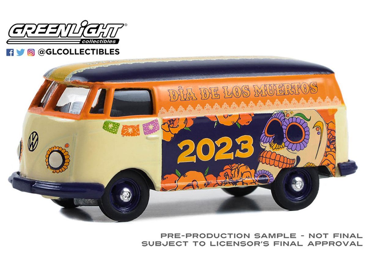 1/64 GreenLight Volkswagen Type 2 Panel Van - Dia de los Muertos