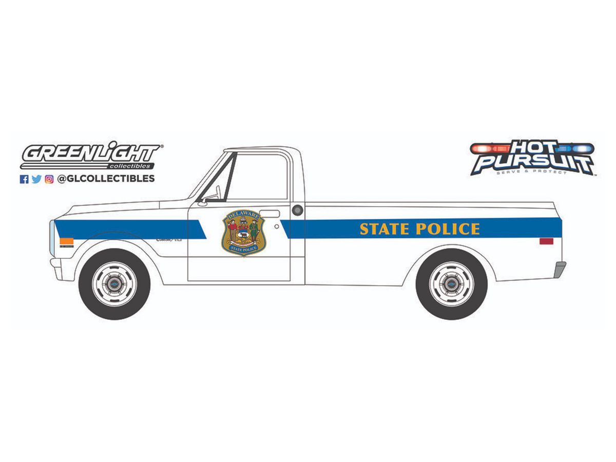 1/24 GreenLight Hot Pursuit - 1972 Chevrolet C-10 - Delaware State Police