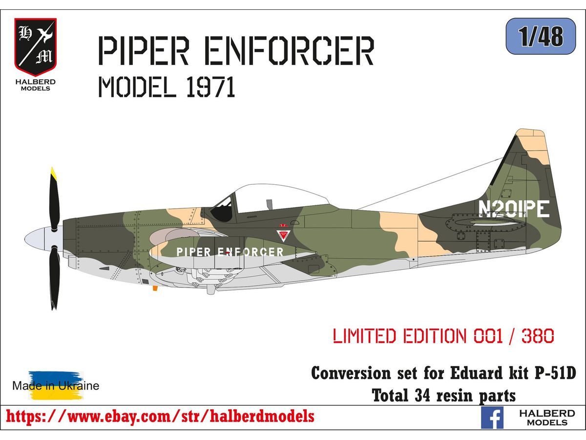 1/48 パイパー エンフォーサー (1971年) 改造セット (エデュアルドP-51D用)