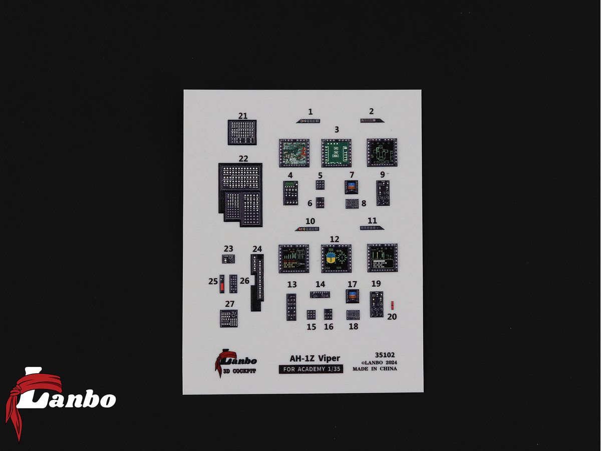 1/35 AH-1Z 内装3Dデカール (アカデミー用)