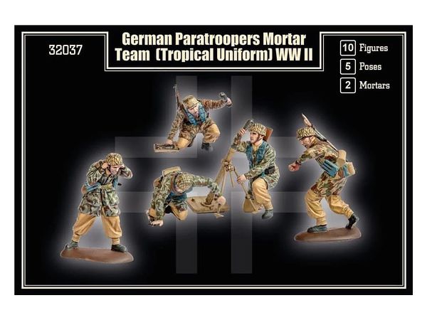 1/32 WW.II ドイツ軍 降下猟兵 迫撃砲チーム熱帯用装備 (10体/5ポーズ/2門)