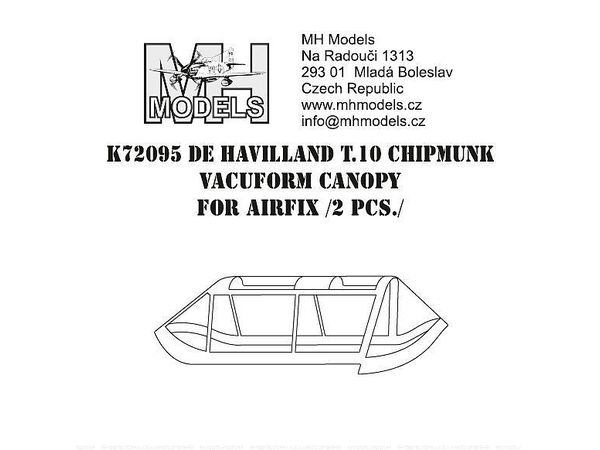 1/72 デ・ハビランド チップマンク T.10 バキュームキャノピー (2個入) (エアフィックス用)