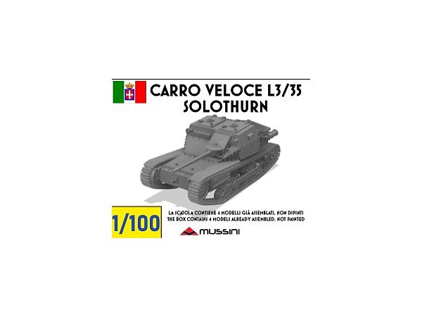 1/100 WWII イタリア カルロ・ベローチェL3/35 20mmゾロターン対戦車ライフル搭載型(4個入)